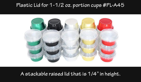 Plastic lid for 1½ oz. Colored Mini Foil Cups -Case of 2000  #PL-A45 KitchenDance