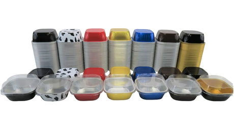 Plastic lid for 4" Square Colored Aluminum Foil Dessert Pan - Case of 1000 - #PL-A6 KitchenDance