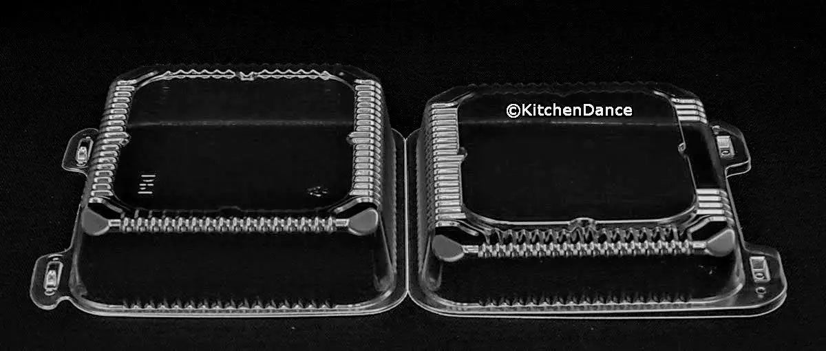 8" Square Plastic Hinged Deli Container - Case of 250  #CPC895 Durable Packaging