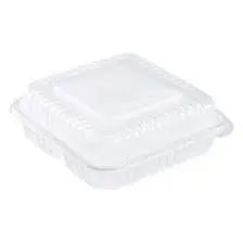 9 x 9 x 3 PP 1 Compartment Clear Hinged Take Out Container - Case of 150 Ecosystems