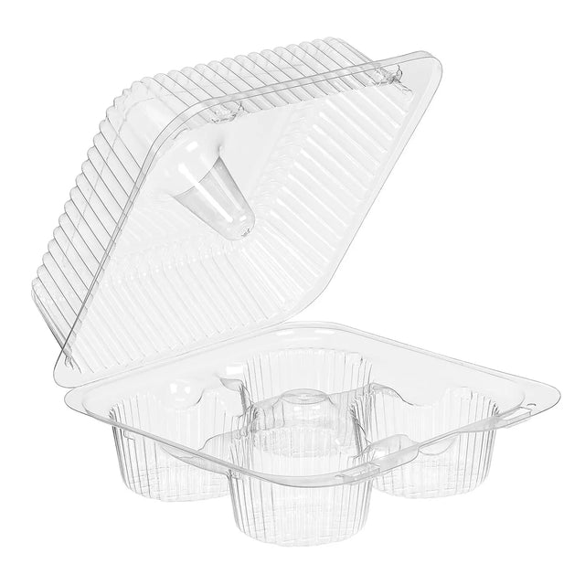 High Dome 4 Compartment Plastic Muffin Container - Case of 288 - #SLP44A Inline Plastics