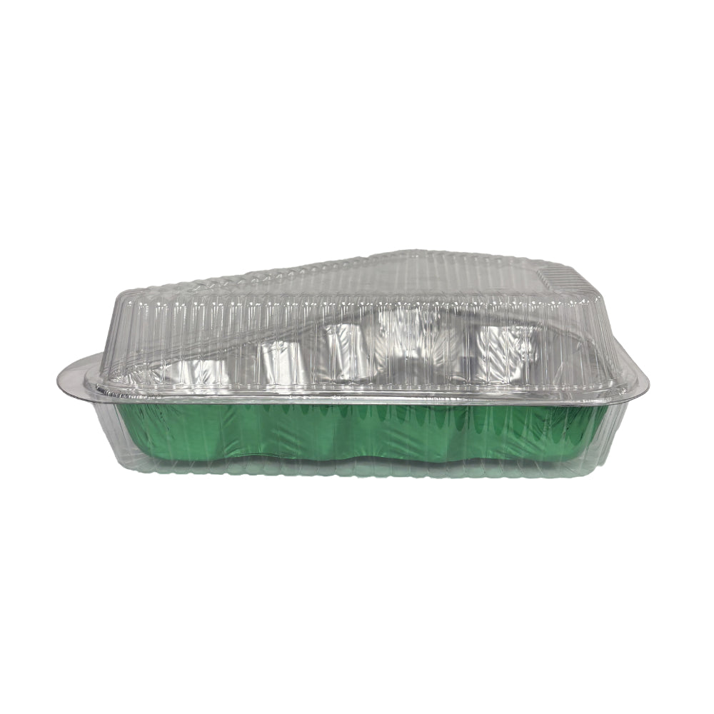 Christmas Tree Shaped Foil Pan and Plastic Clamshell Container Combo - Case of 100 - #SLP98-340