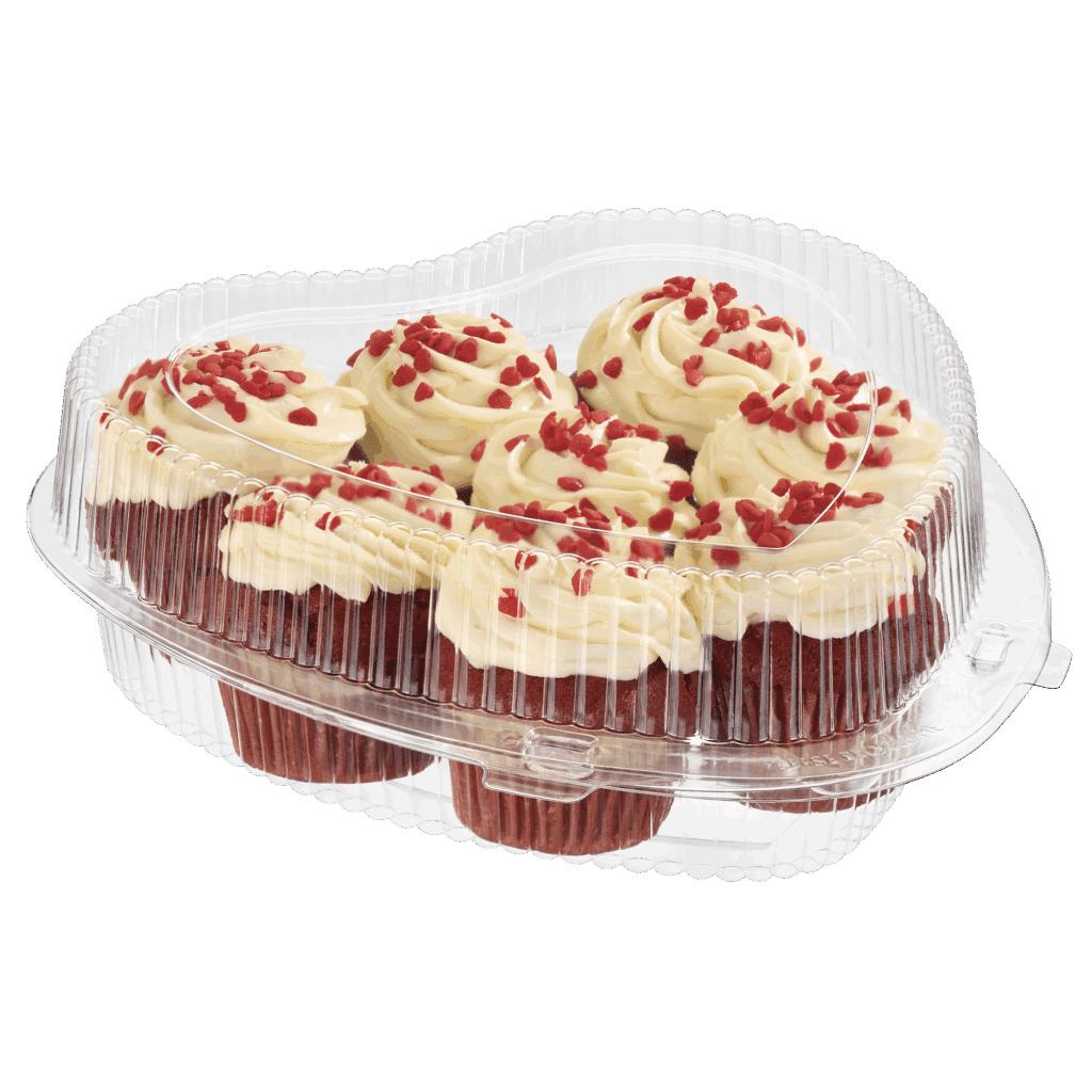 Contenedor de plástico tipo concha en forma de corazón - Caja de 150 #CPC99