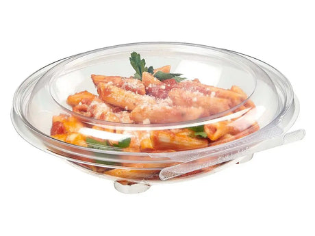 Safe-T-Chef 7" Round Tamper evident & tamper resistant microwaveable clamshell, 20 oz. - Case of 240 #C7R20D Inline Plastics