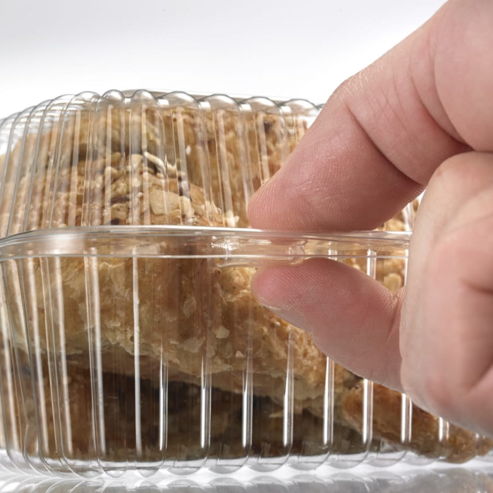 6-Count Rectangular Hinged PET Plastic Cupcake Container - Case of 300 - #SLP36