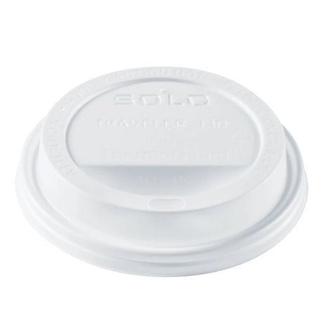 Dart Solo 12-24 oz. White HIPS Plastic Traveler® Lid with Sip Hole - Case of 1200 - #TL1224TG Dart Container