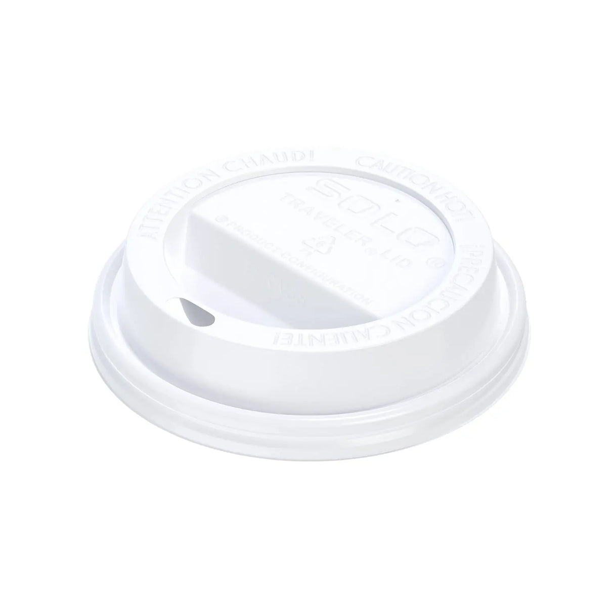 Dart Solo 8 oz. White PS Plastic Traveler® Dome Hot Cup Lid - Case of 1000 - #TL38R2-0007 Dart Container