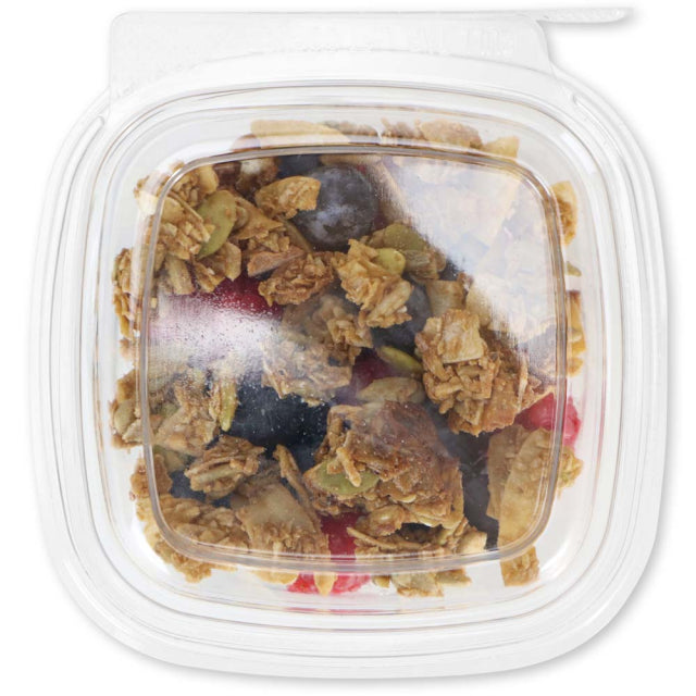 Inline Plastics Safe-T-Fresh Tamper Evident & Tamper Resistant Clamshell 12 oz. Square Top Cup with Round Base - Case of 232 - #TS12CCQ