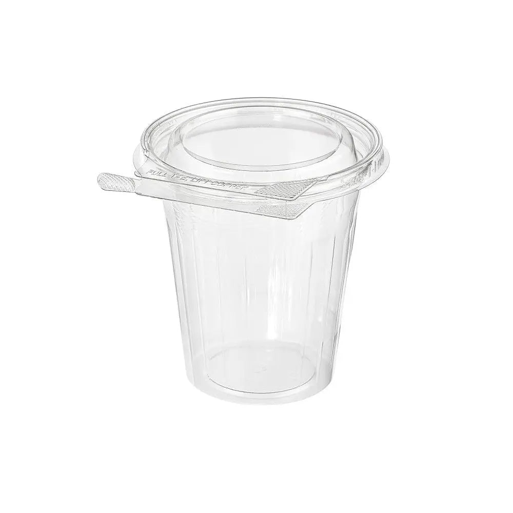 Inline Plastics Safe-T-Fresh Tamper Evident & Tamper Resistant 16 oz. Clamshell Cup - Case of 232 - #TS16CCR Inline Plastics