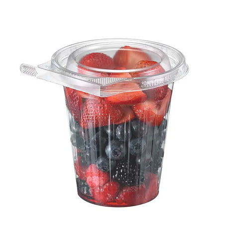 Inline Plastics Safe-T-Fresh Tamper Evident & Tamper Resistant 16 oz. Clamshell Cup - Case of 232 - #TS16CCR Inline Plastics
