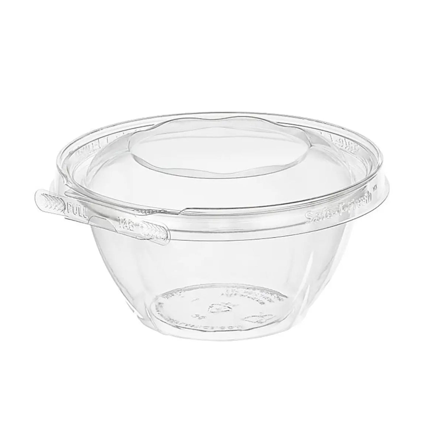 Inline Plastics Safe-T-Fresh Tamper Evident & Tamper Resistant 16 oz. Clamshell Bowl - Case of 240 - #TS16RN Inline Plastics
