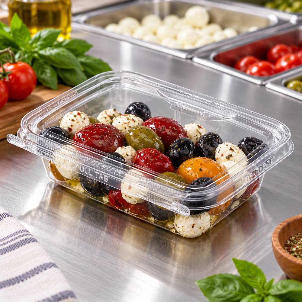 20 oz. Tamper Evident & Resistant Rectangular Deli Container - Case of 200 - #TS20