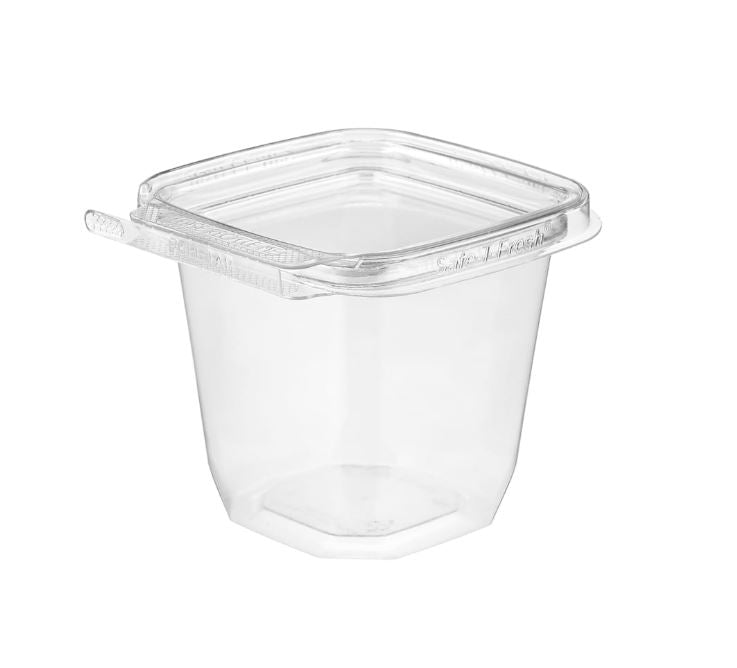 8 oz. Square Tamper-Evident & Tamper-Resistant Snacker Container - Case of 288 - #TS3008