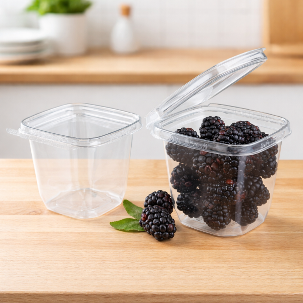 8 oz. Square Tamper-Evident & Tamper-Resistant Snacker Container - Case of 288 - #TS3008