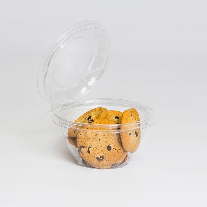 Safe-T-Fresh 32 oz. Tamper Evident & Tamper Resistant Clamshell Bowl - Case of 150 - #TS32RN