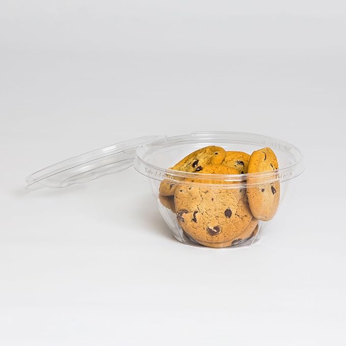 Safe-T-Fresh 32 oz. Tamper Evident & Tamper Resistant Clamshell Bowl - Case of 150 - #TS32RN