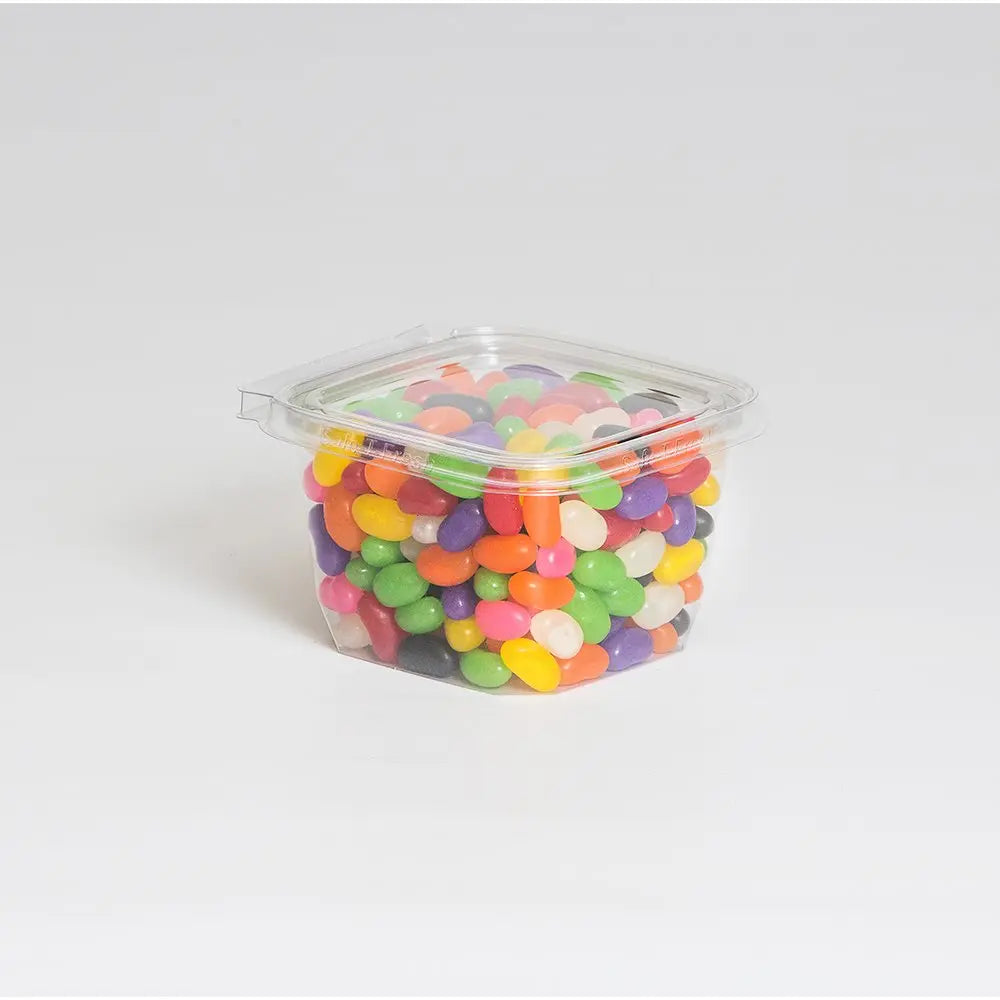 Inline Plastics Safe-T-Fresh 4x4 Square Tamper Evident & Tamper Resistant Clamshell Container, 16 oz. - Case of 276 - TS4016 Inline Plastics