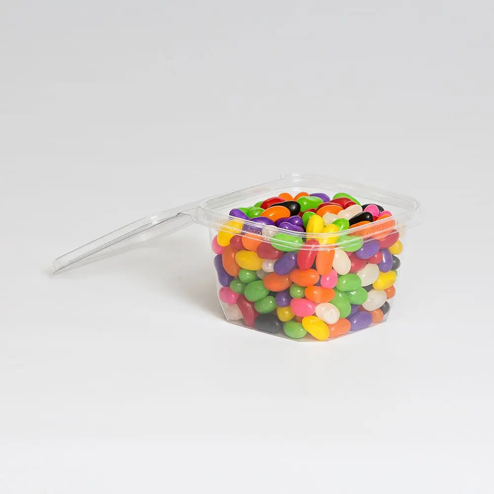 Inline Plastics Safe-T-Fresh 4x4 Square Tamper Evident & Tamper Resistant Clamshell Container, 16 oz. - Case of 276 - TS4016 Inline Plastics