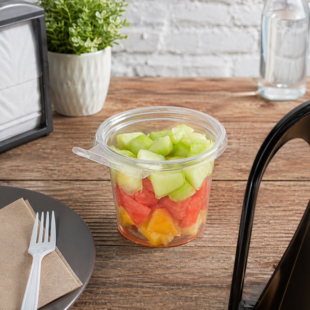 Safe-T-Fresh 24 oz. Tamper Evident Hinged Round Deli Tub - Case of 280 - #TS4024R
