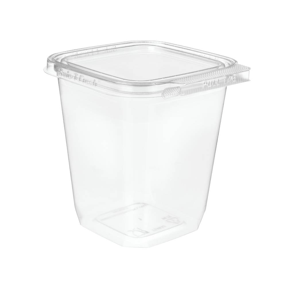 Safe-T-Fresh 32 oz. Tamper Evident Square Deli Container - Case of 240 - #TS4032