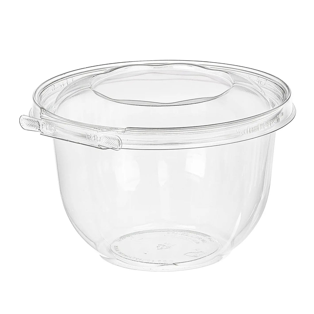 Safe-T-Fresh Tamper Evident & Tamper Resistant Clamshell Bowl - Deep , 48 oz. - Case of 138 - #TS48RDP Inline Plastics