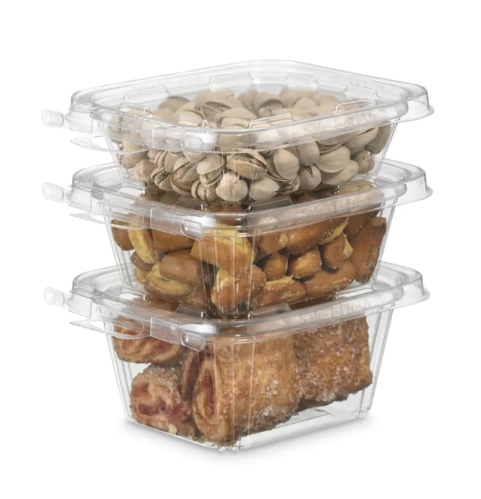 Safe-T-Fresh Tamper Evident & Tamper Resistant 6 oz. Deli Container - Case of 240 - #TS6 Inline Plastics