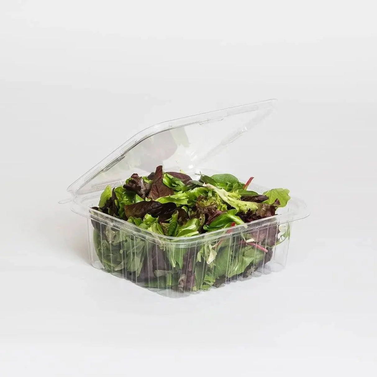 Inline Plastics Safe-T-Fresh 7x6 Rectangular Tamper Evident & Tamper Resistant Clamshell Tub, 64 oz. - Case of 150 - TS64 Inline Plastics