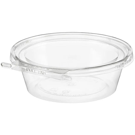Safe-T-Fresh 7" Round Tamper Evident & Tamper Resistant Clamshell Tub, 24 oz. - Case of 168 - #TS7024 Inline Plastics