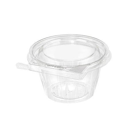 Inline Plastics Safe-T-Fresh Tamper Evident & Tamper Resistant Clamshell 8 oz. Cup with Flat Lid - Case of 272 - #TS8CCR Inline Plastics