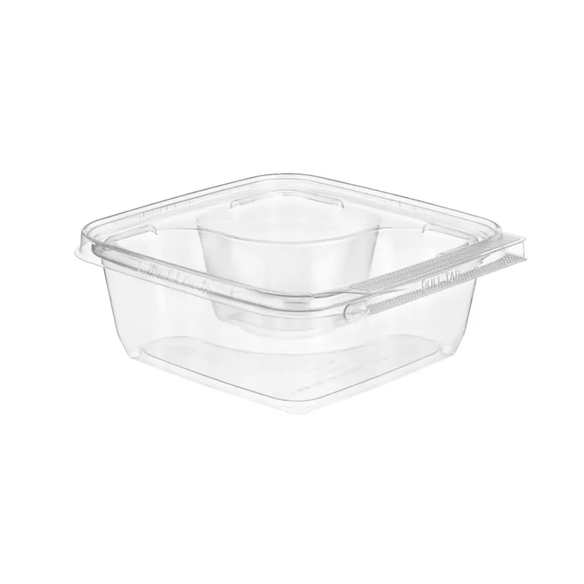 Inline Plastics Safe-T-Fresh Tamper Evident & Tamper Resistant Clamshell with 2 Compartments - Case of 252 - #TSSB1R Inline Plastics