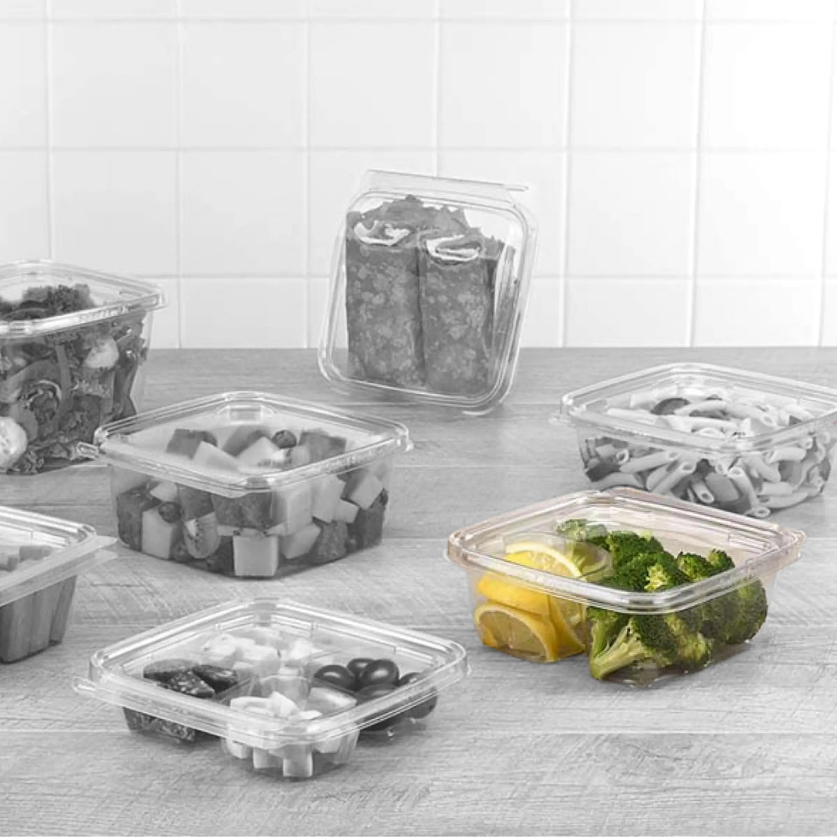 Inline Plastics Safe-T-Fresh Tamper Evident & Tamper Resistant Clamshell with 2 Compartments - Case of 252 - #TSSB1R Inline Plastics