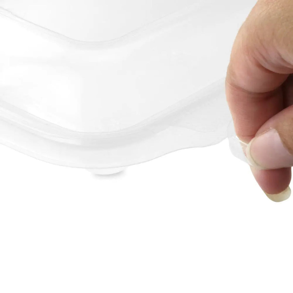 Inline Plastics Safe-T-Fresh 21.5 oz. Square Tamper Evident & Tamper Resistant Wrap Clamshell With Panoramic Viewing Window - Case of 252 - TSSWR Inline Plastics