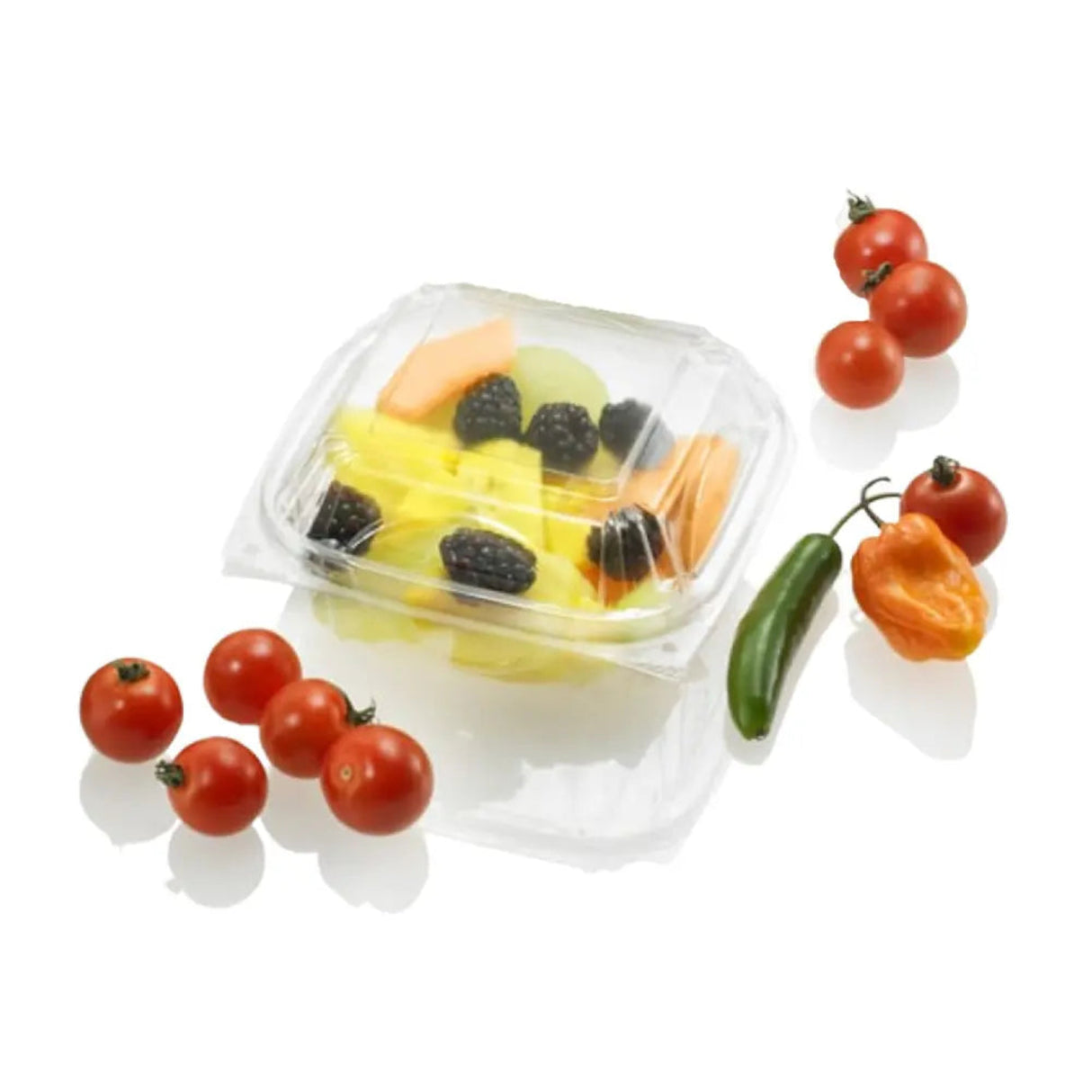 Inline Plastics 5x5 Square Perimeter Seal Clamshell Container - Case of 330 - #VF8060 Inline Plastics