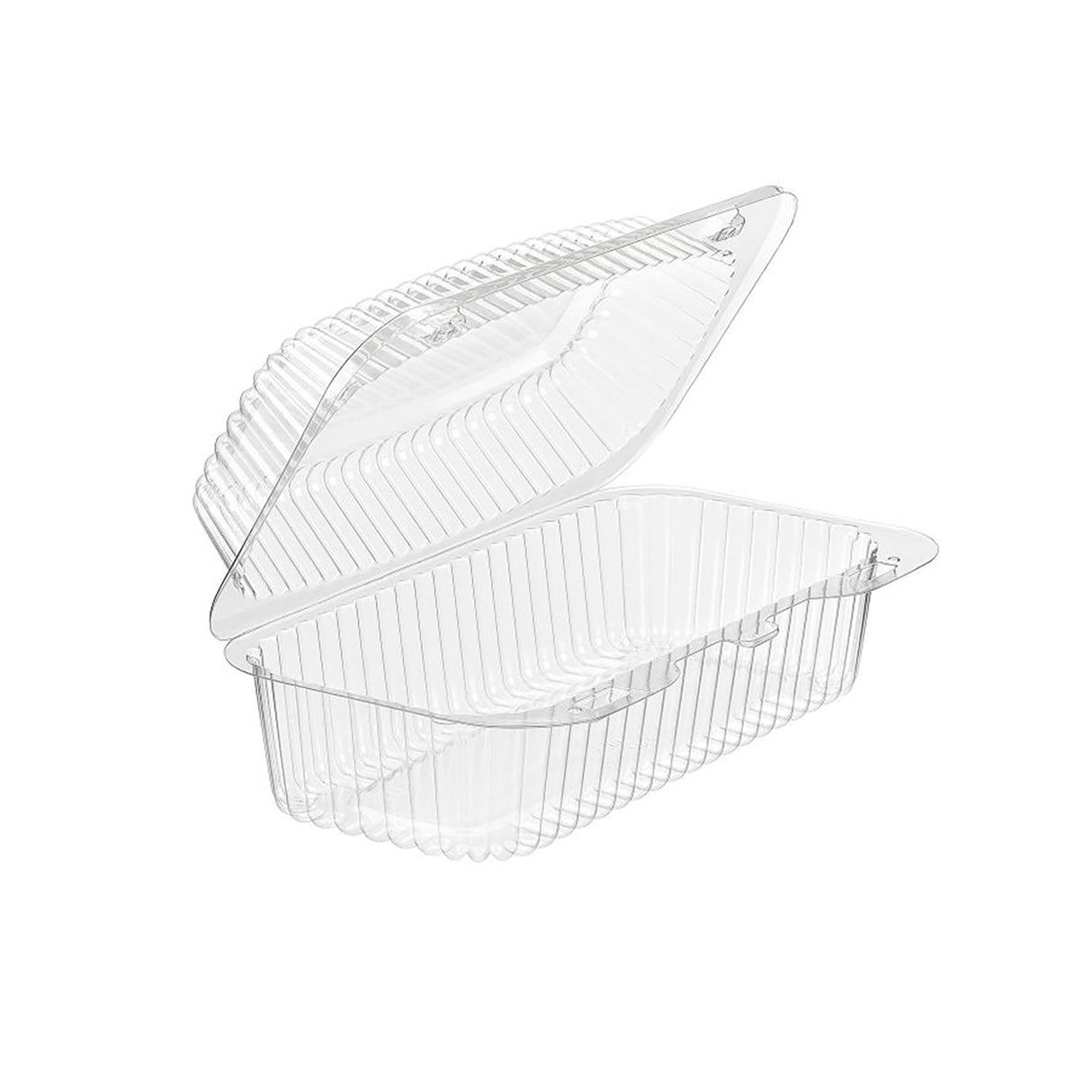 45 oz. Rectangular Plastic Clear Hinged Bakery Container - Case of 300 - #VPP781 Inline Plastics