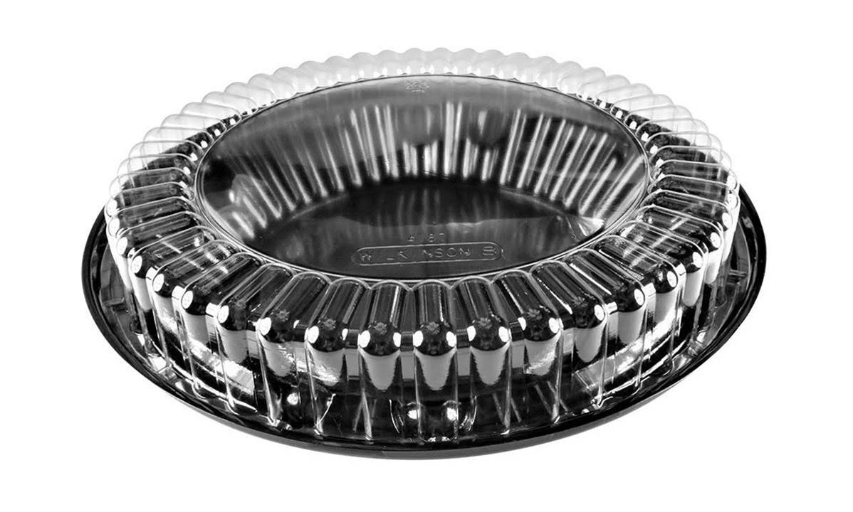 Contenedor de plástico para tartas de 10" - Tapa de cúpula baja - Caja de 160 - N.º WJ44