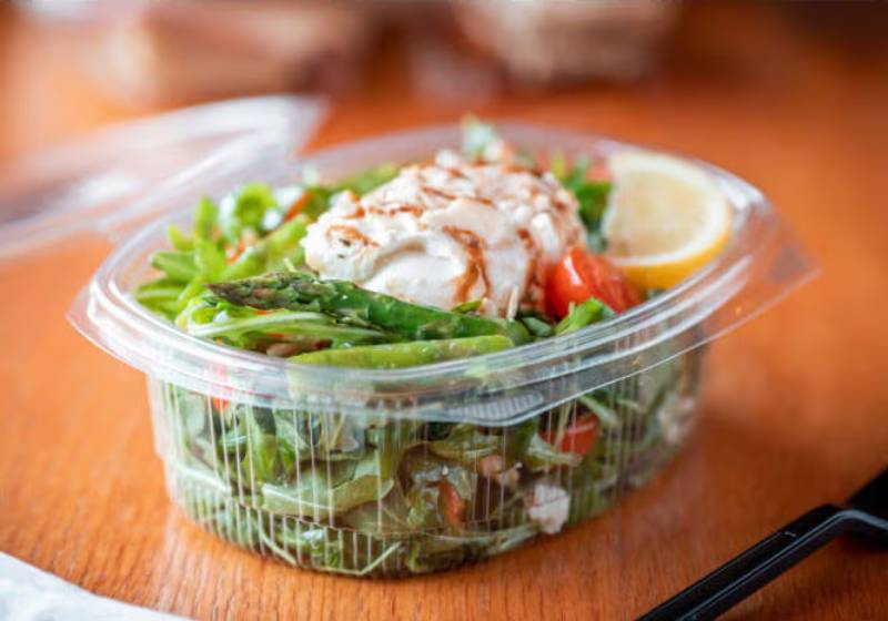 48 oz. RPET Hinged Lid Deli Container - Case of 190 - #YCA910480000
