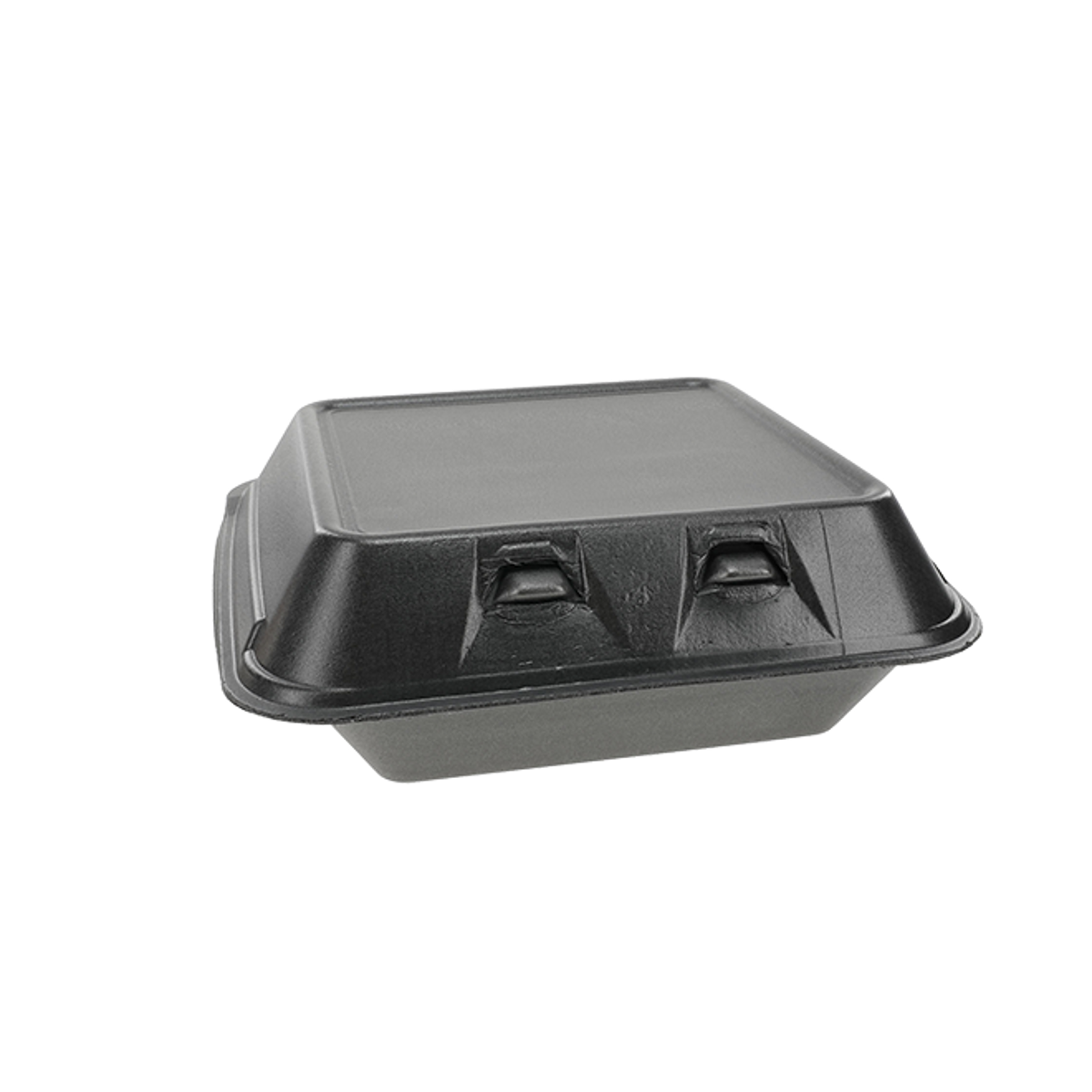8 x 8 x 3" PS Foam SmartLock Hinged Lid Container - Case of 150 - #YHLB08010000