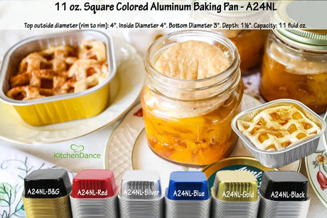 11 oz  Square Colored Aluminum Dessert Pans - Case of 1000  #A24NL KitchenDance