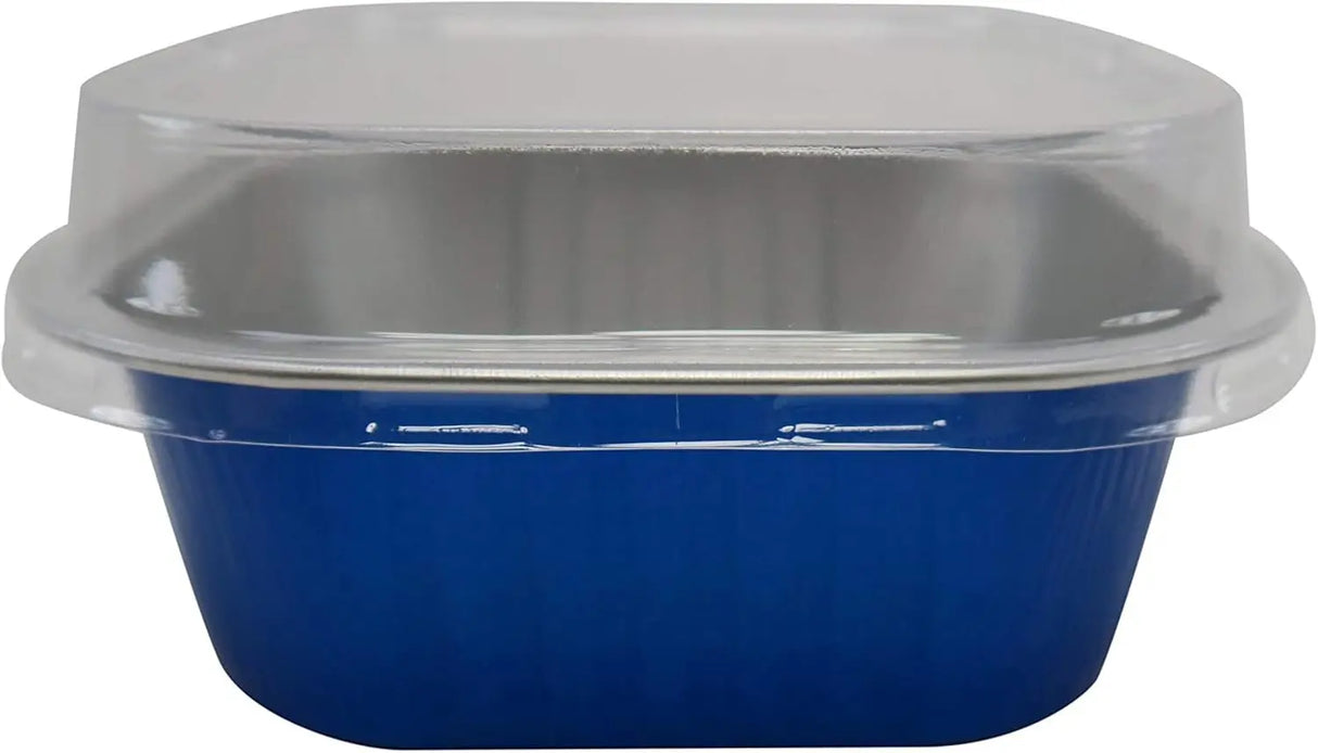 4" Square Colored Aluminum Foil Dessert Pan w/ Lids Case of 1000- #A6P KitchenDance