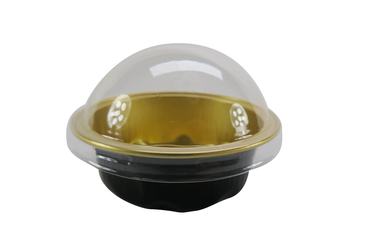 2 oz. Disposable Aluminum Colored Foil Cups with Lids Case of 2000- #A3P KitchenDance