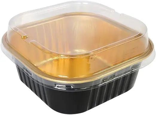 11 oz. Square Foil Cup with Snap-on Plastic Lids - Case of 1000 - #A24P KitchenDance