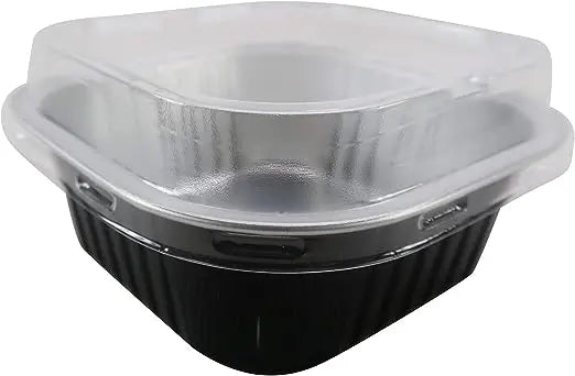 11 oz. Square Foil Cup with Snap-on Plastic Lids - Case of 1000 - #A24P KitchenDance