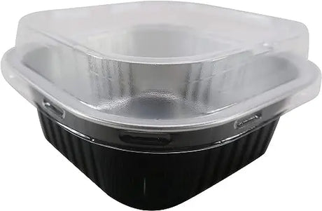 11 oz. Square Foil Cup with Snap-on Plastic Lids - Case of 1000 - #A24P KitchenDance
