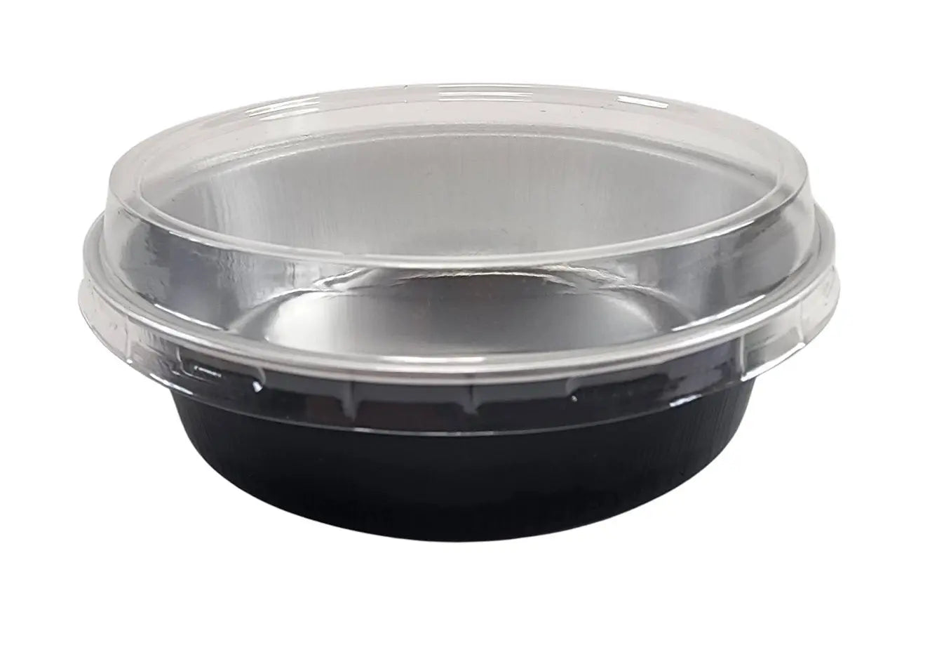 8 oz. Smoothwall Colored Disposable Foil Pan with Snap-on Plastic Lid - Case of 1000 - #A42P KitchenDance