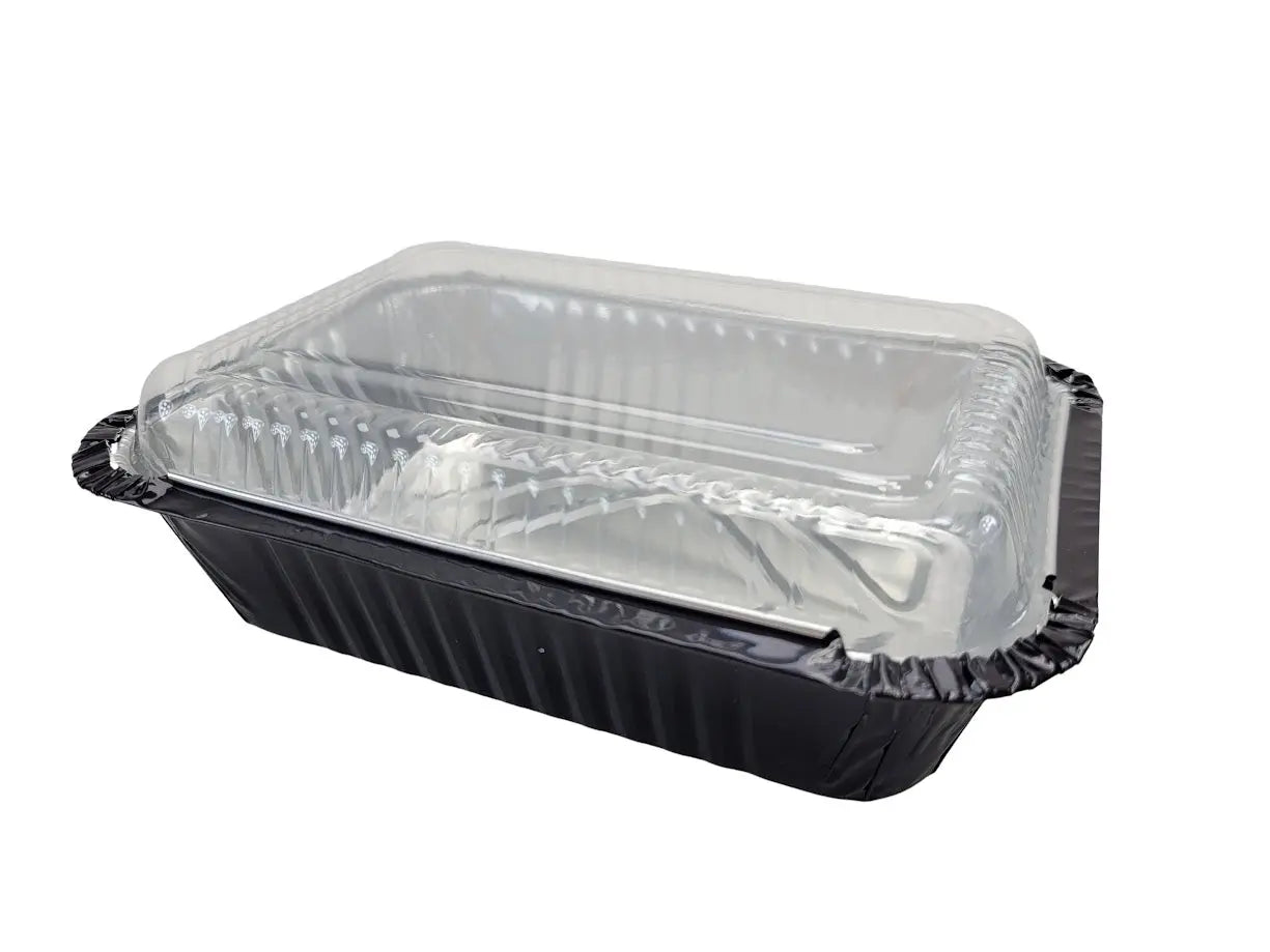 1½ lb. Colored Foil Carryout Pan w/ Plastic Lid - Case of 1000  #7650P KitchenDance