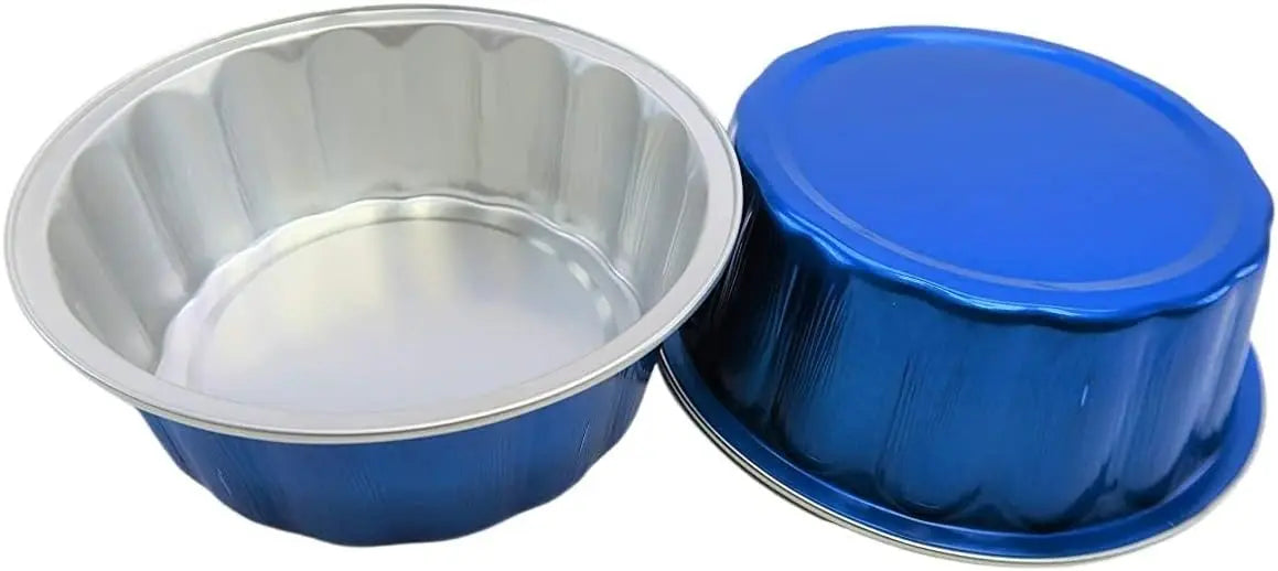 8 oz. Round Disposable Aluminum Foil Colored Dessert Pan - Case of 1000- #A8NL KitchenDance
