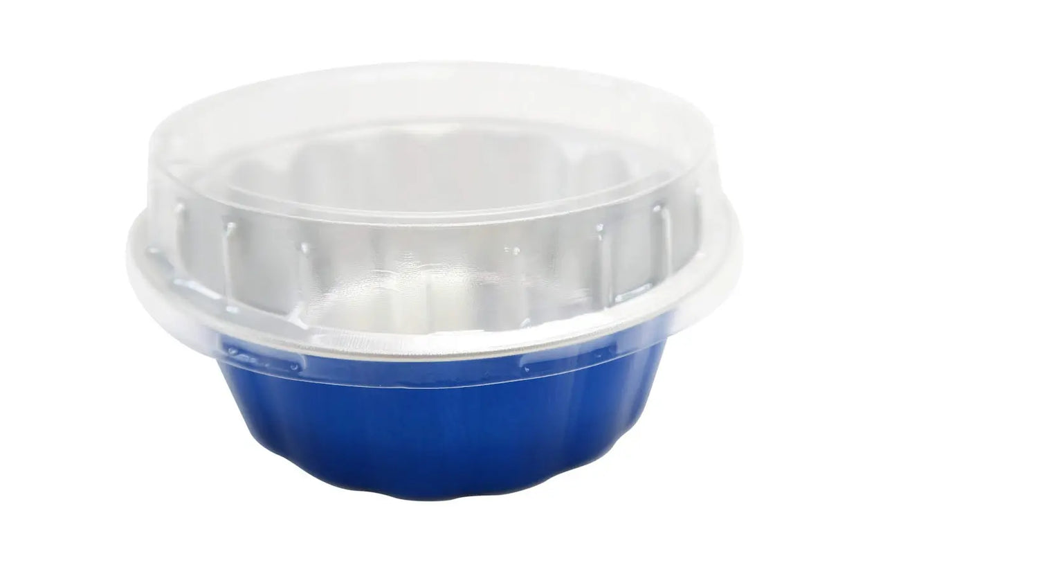 8 oz. Round Colored Disposable Foil Pan with Snap-on Plastic Lid - Case of 1000 - #A8P KitchenDance
