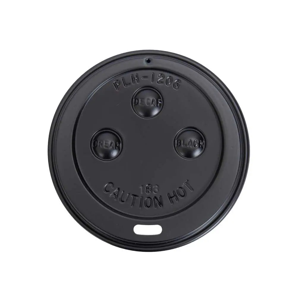 Prime Source Black Lid for 10/12/16/20/24 Ounce Coffee Cups - Case of 1000 Prime Source