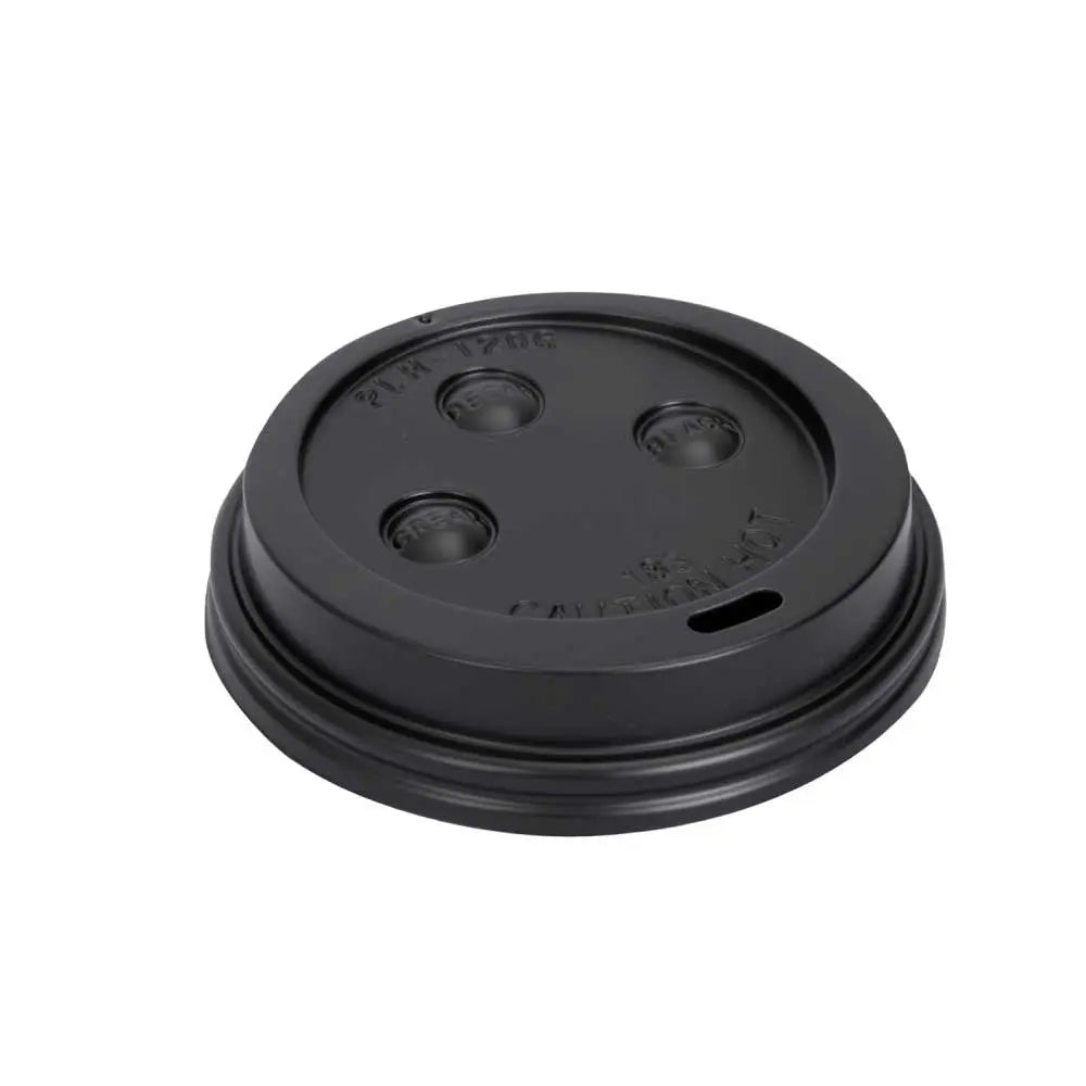 Prime Source Black Lid for 10/12/16/20/24 Ounce Coffee Cups - Case of 1000 Prime Source