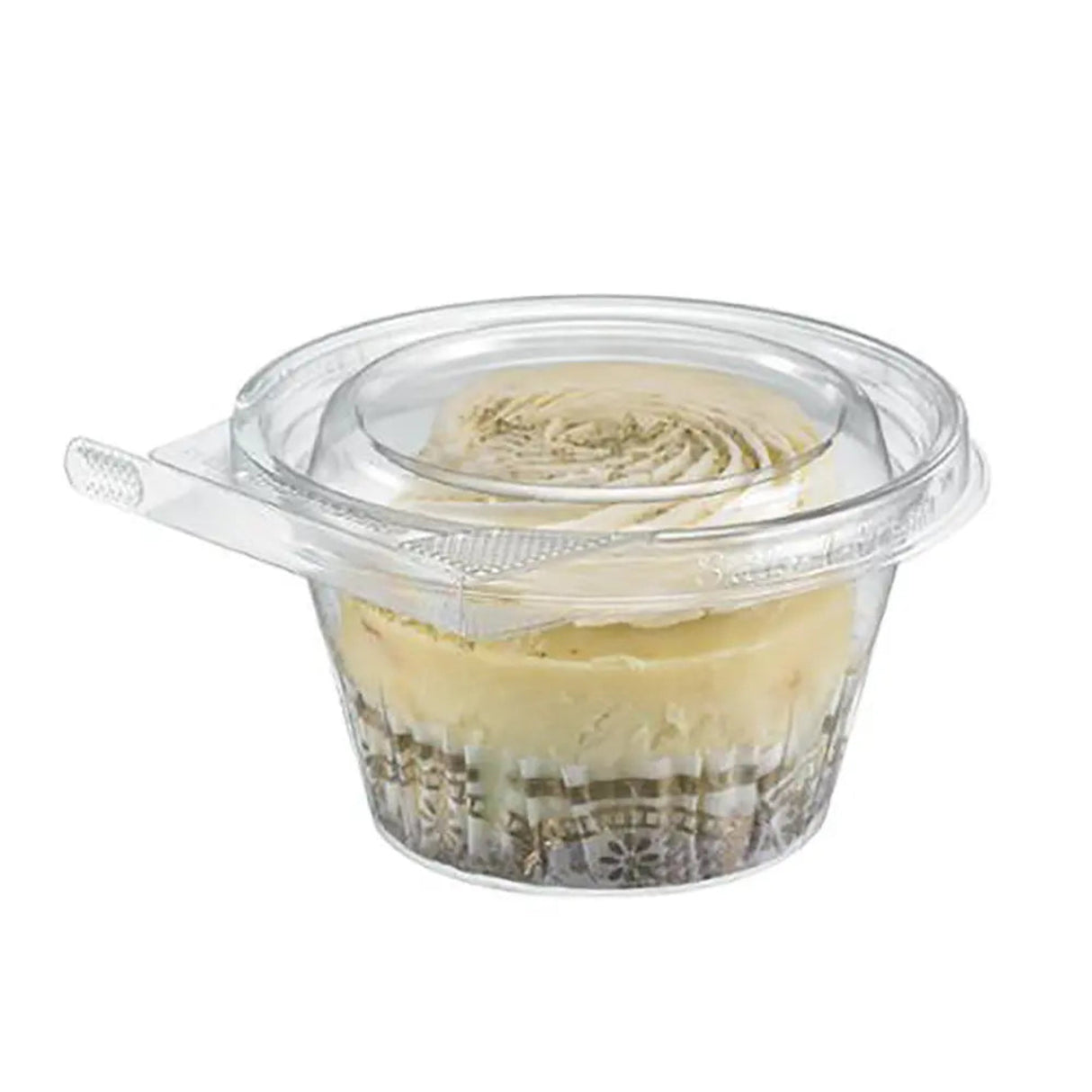 Inline Plastics Safe-T-Fresh Tamper Evident & Tamper Resistant Clamshell 8 oz. Cup with Flat Lid - Case of 272 - #TS8CCR Inline Plastics